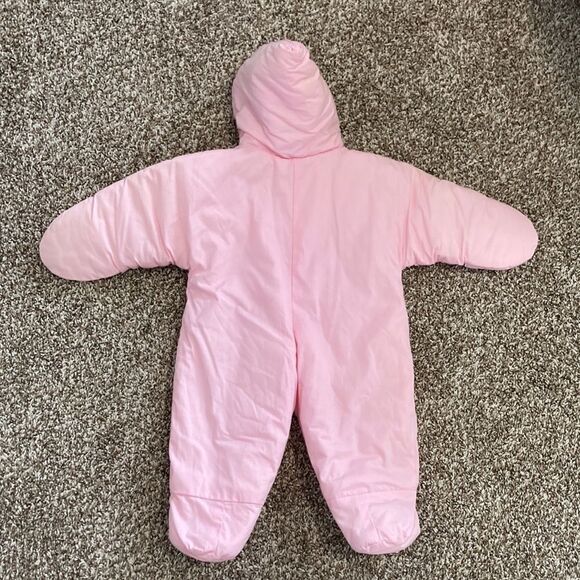 Vintage 80s 90s TidyKins Pink Elephant Pink Snowsuit - Picture 2 of 16